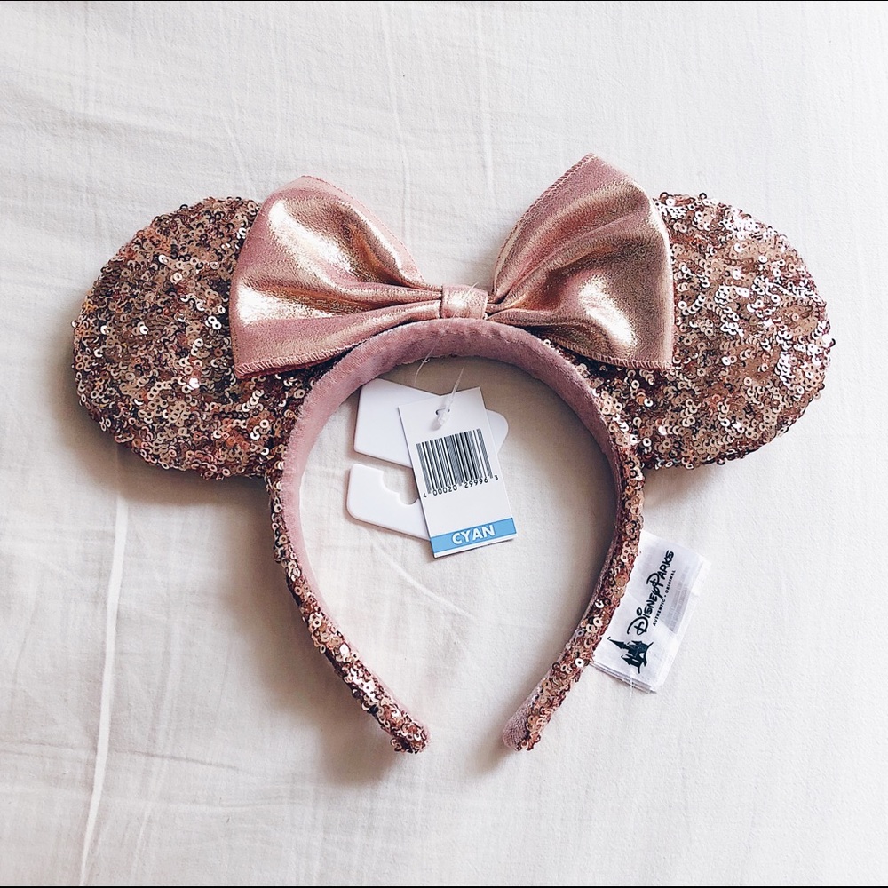 nwt rose gold minnie ears